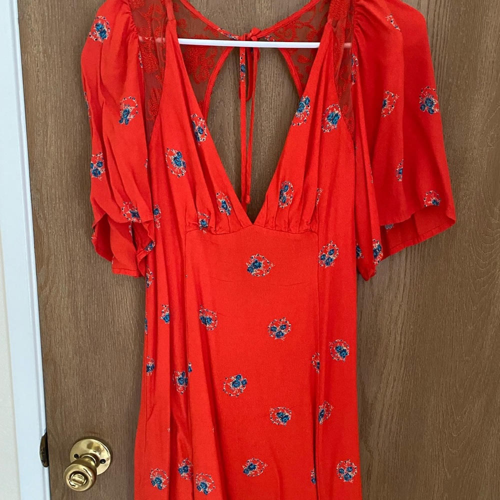Free People Mockingbird Open back Mini Dress Size 4 - Picture 3 of 5